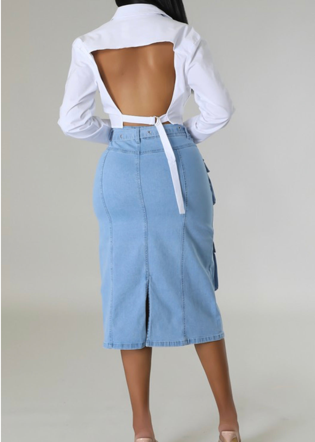 DENIM POCKET SKIRTS