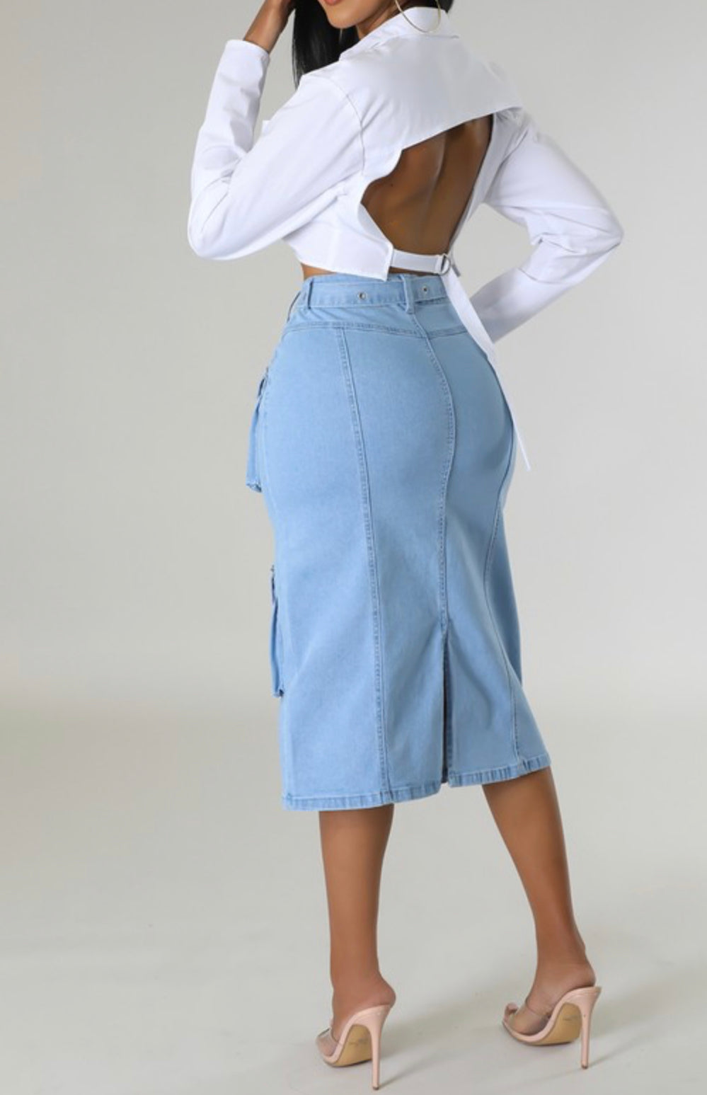 DENIM POCKET SKIRTS